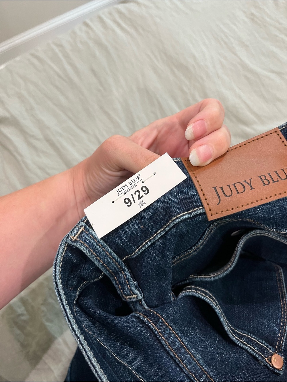 Judy Blue Dark Blue Boot Cut Jeans with Cargo Pockets size 9 - Picture 3 of 6